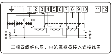 DTSY341-MD3經(jīng)電壓、電流互感器接入式接線圖